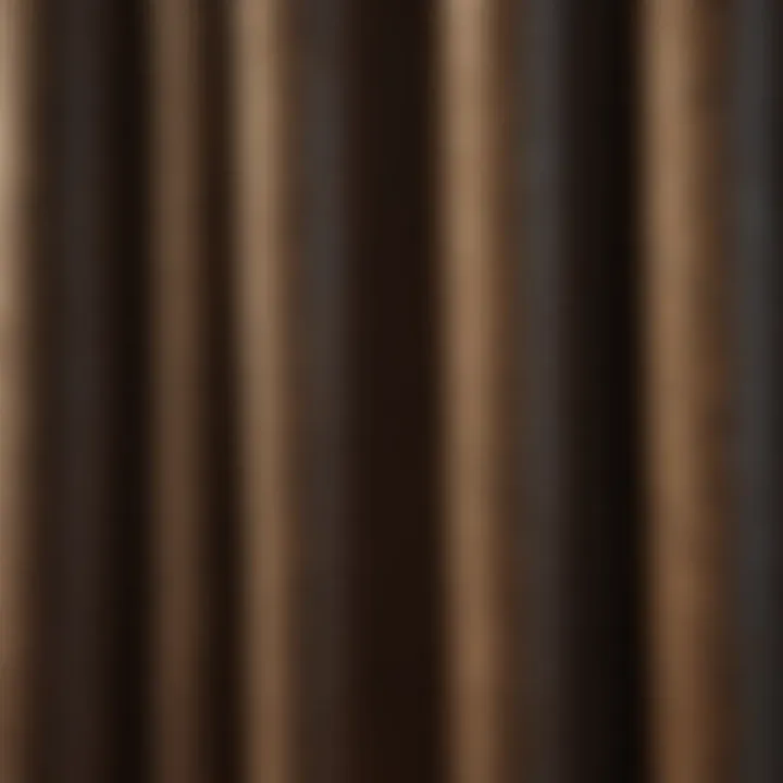 A close-up of textures and patterns on short curtains