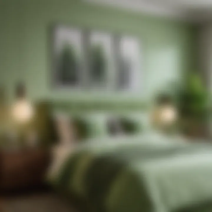 Aesthetic light green bedroom design promoting relaxation