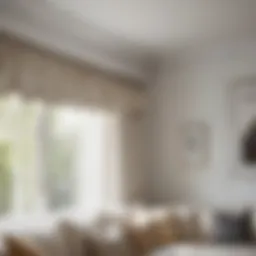 Elegant white cornice valance enhancing a living room decor