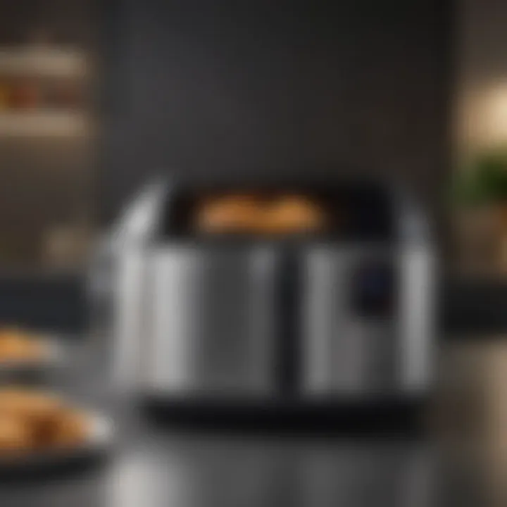 Sleek design of a large air fryer showcasing its modern aesthetic