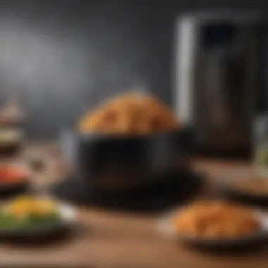 Diverse Culinary Creations with Air Fryers A variety of dishes prepared using a large air fryer