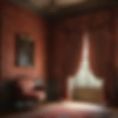 Rich color palette showcasing Victorian wallpaper and drapery