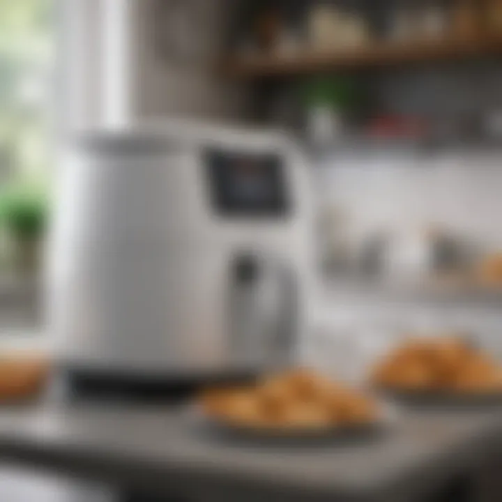 Ninja Air Fryer White showcasing its control panel and options