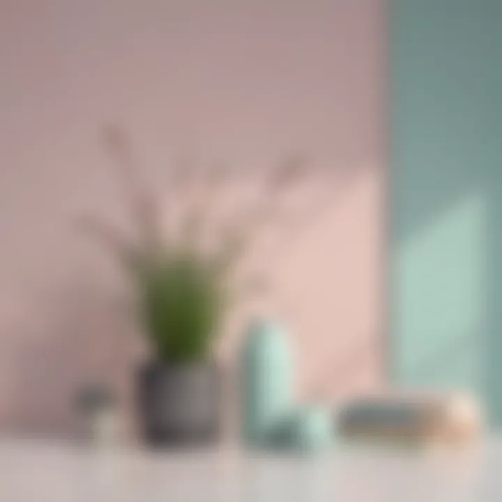 A soothing pastel palette showcasing various paint swatches.