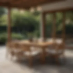 Exquisite teak outdoor dining set showcasing elegance in design