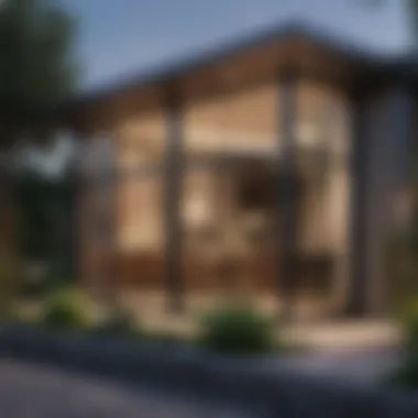 Stylish Residential Area with Glass Walls Stylish residential area enhanced by glass walls allowing natural light