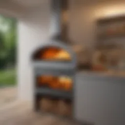 Modern indoor pizza oven with sleek design