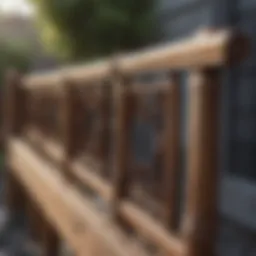 Elegant wooden outdoor railing showcasing craftsmanship