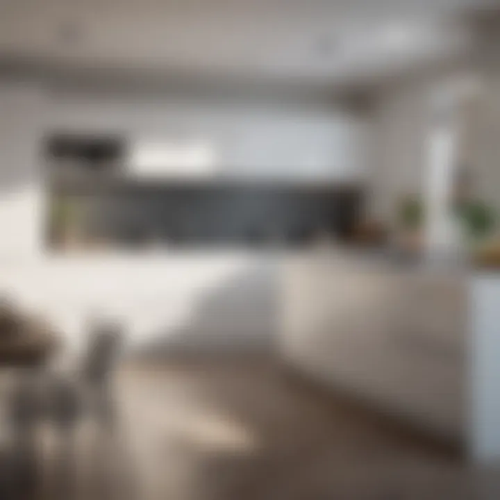 Sleek white kitchen with contemporary cabinetry