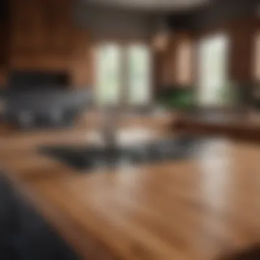 Warm wooden countertops enhancing kitchen aesthetics