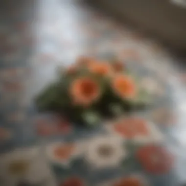 Floral Fusion Farmhouse Floor Tile with Vintage Floral Design