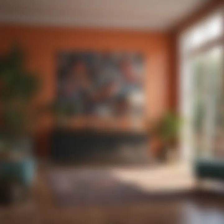 Interior design showcasing color application