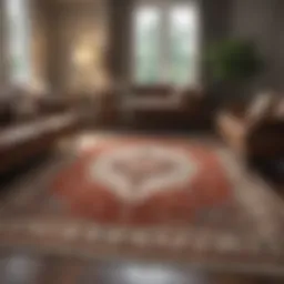 Elegant area rug enhancing a modern living room