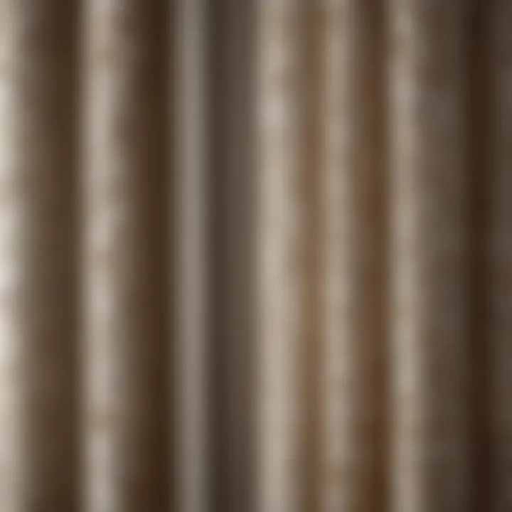 Close-up of a French door curtain showcasing intricate patterns