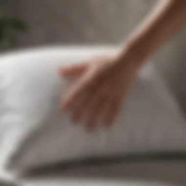 Hand washing decorative pillow in gentle motions