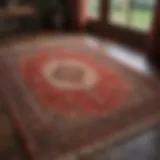 Vibrant colors of a wool oriental rug