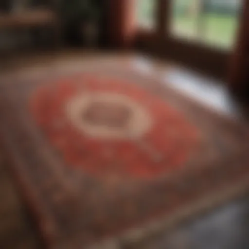 Vibrant colors of a wool oriental rug