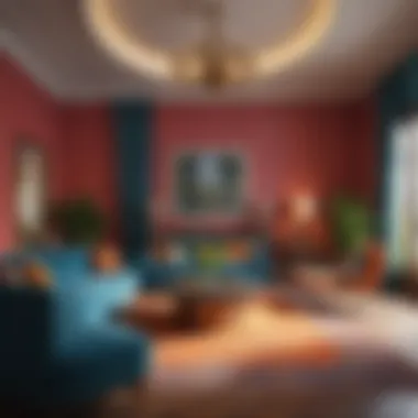 Colorful accents and decor elements enhancing a great room