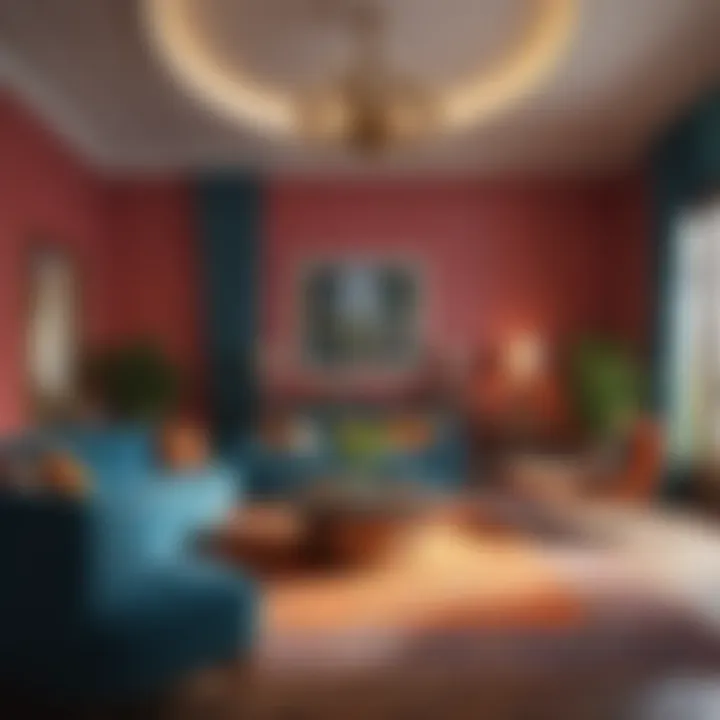 Colorful accents and decor elements enhancing a great room