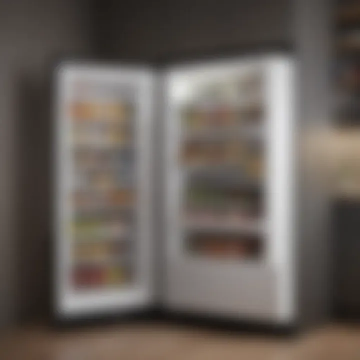 A satisfied consumer sharing their refrigerator experience in a home setting