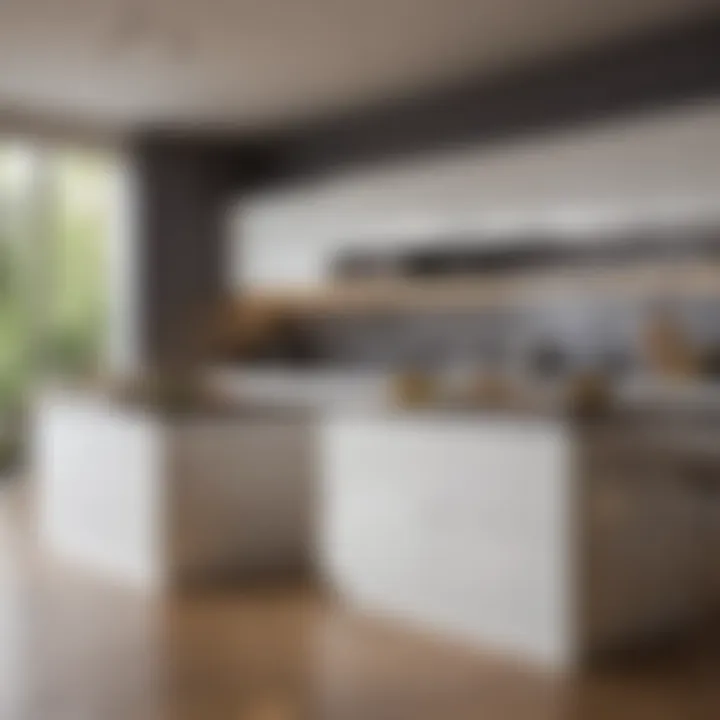 Modern kitchen illuminated with under-cabinet LED lights