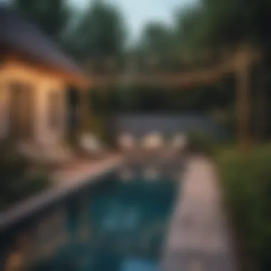 Chic Outdoor Ambiance with String Lights Beautifully designed outdoor space with stylish string lights