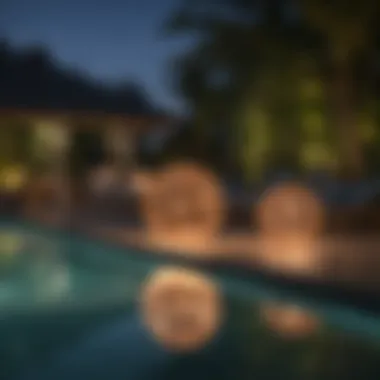 Diverse String Light Designs for Pools Variety of string light types showcased over a tranquil swimming pool