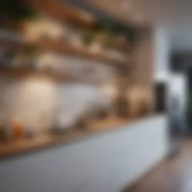 Unique built-in shelves in a kitchen, blending functionality with aesthetics.