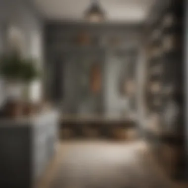 Aesthetic Decorative Storage in Mudroom Aesthetic mudroom with decorative storage elements