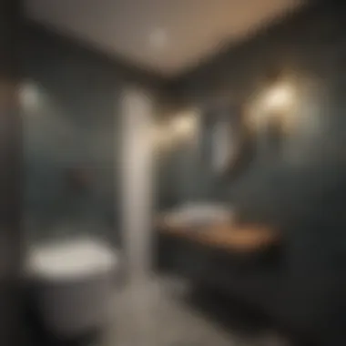 Stylish Pattern Enhancements Stylish patterns enhancing small bathroom aesthetics