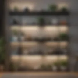 Stylish shelving unit showcasing functional storage solutions