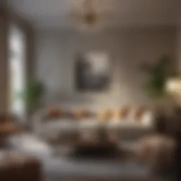Elegant living room with modern furniture and artwork