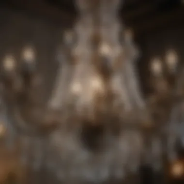 Close-up of intricate chandelier design details