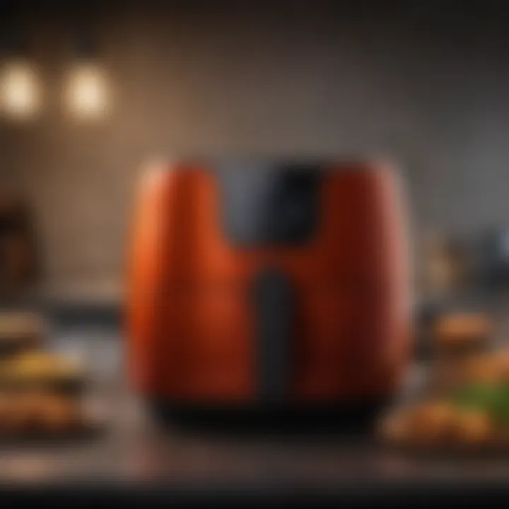 Air fryer displaying intuitive touch controls