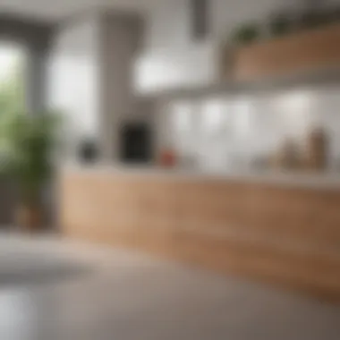 Bright white cabinets paired with natural wood elements