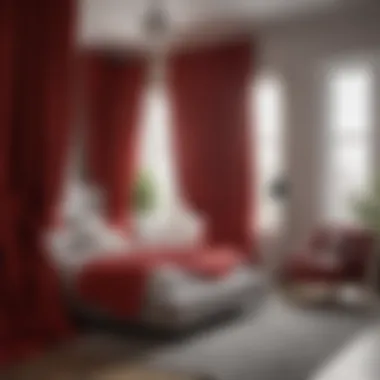 Dramatic Red Curtains for a Statement Look Luxurious bedroom with bold red curtains