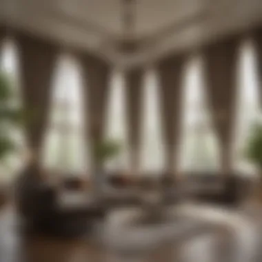 High Ceiling Drapes in Luxurious Living Room