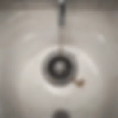 Clogged Debris in Bathtub Drain Trap Illustration of bathtub drain trap with clogged debris