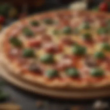 Close-up of fresh ingredients arranged for pizza making