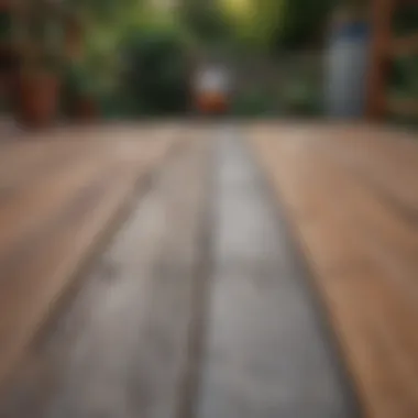 Close-up of a well-prepared deck surface ready for painting