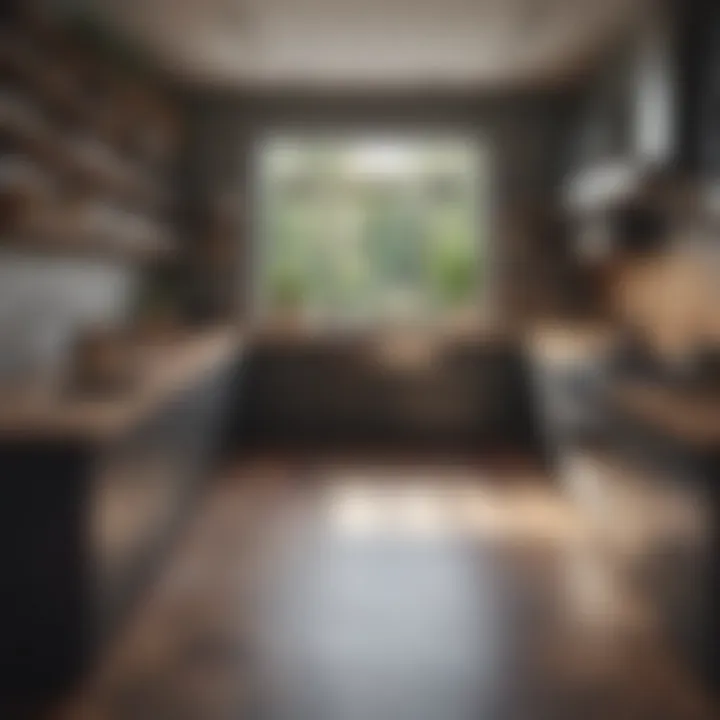 Interior view of a well-organized kitchen with extra cabinets