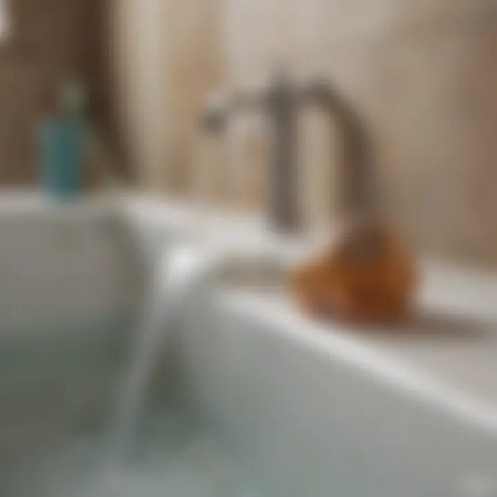 Mineral deposits in a clogged bathtub drain