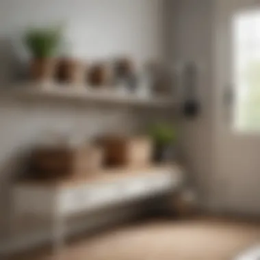 Minimalist Mudroom Storage Shelf with Basket Organizers