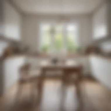 Minimalist Scandinavian kitchen with integrated table