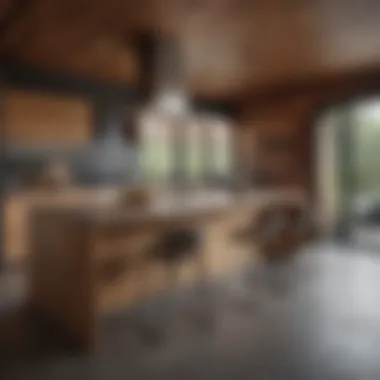 Sustainable Elegance: Kitchen Design in Modern Cabins An elegant kitchen in a modern cabin with sleek appliances and sustainable materials