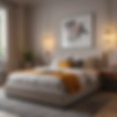 Chic Contemporary Bedroom Look Chic bedroom showcasing contemporary furniture and vibrant accent colors