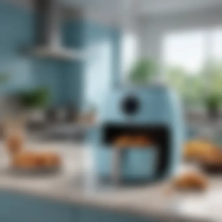 Modern Light Blue Air Fryer Interior Design