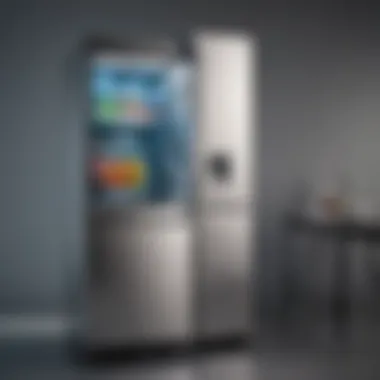 Modern 36-inch refrigerator with built-in water and ice dispenser