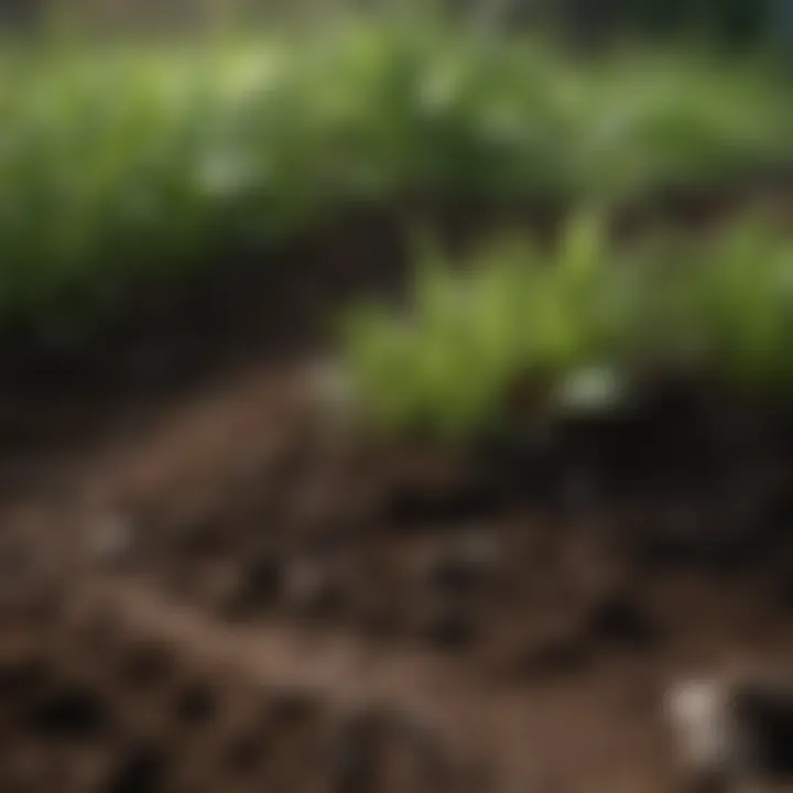 Close-up of rich, dark soil full of nutrients