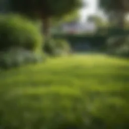 Lush green lawn ready for mowing